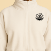 Close-up of White Fleece Jacket