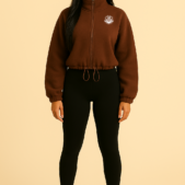 Confident Pose in Beige Background