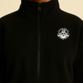 Cozy Black Fleece Jacket Portrait