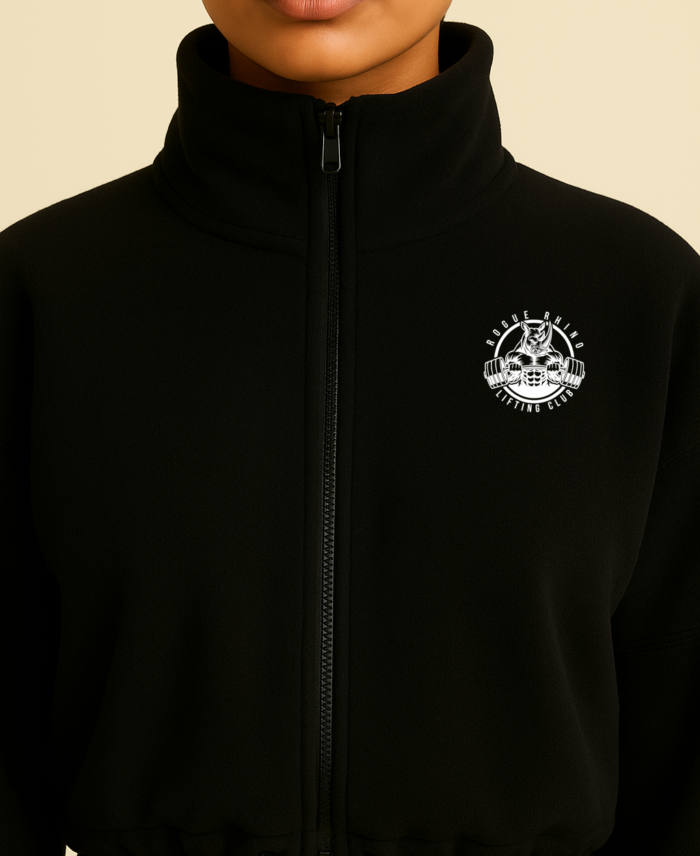 Cozy Black Fleece Jacket Portrait