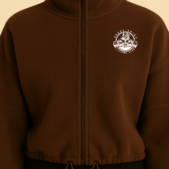 Cozy Earthy Fleece Jacket Close-up