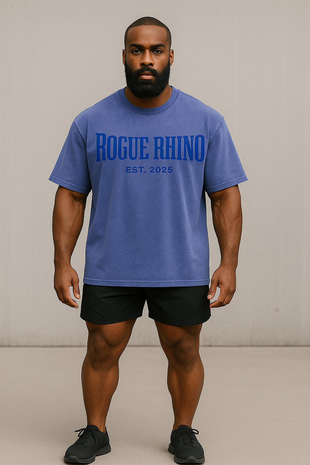 Heavyweight Stamped Tee – Cobalt Blue
