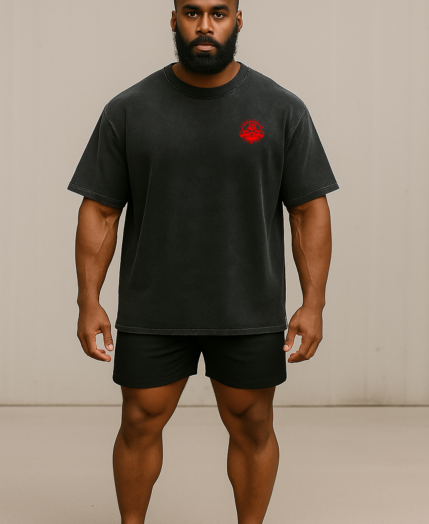 Heavyweight Drop Tee – Blackout Red