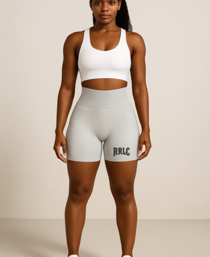 Seamless Ribbed Shorts - Light Grey